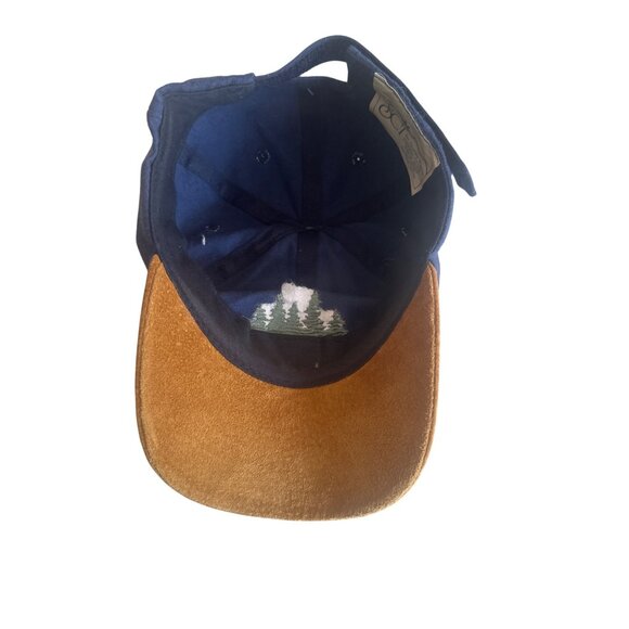 Breckenridge Embroidered Blue Cotton Cap  Suede Brim Adjustable Fit - Picture 4 of 6